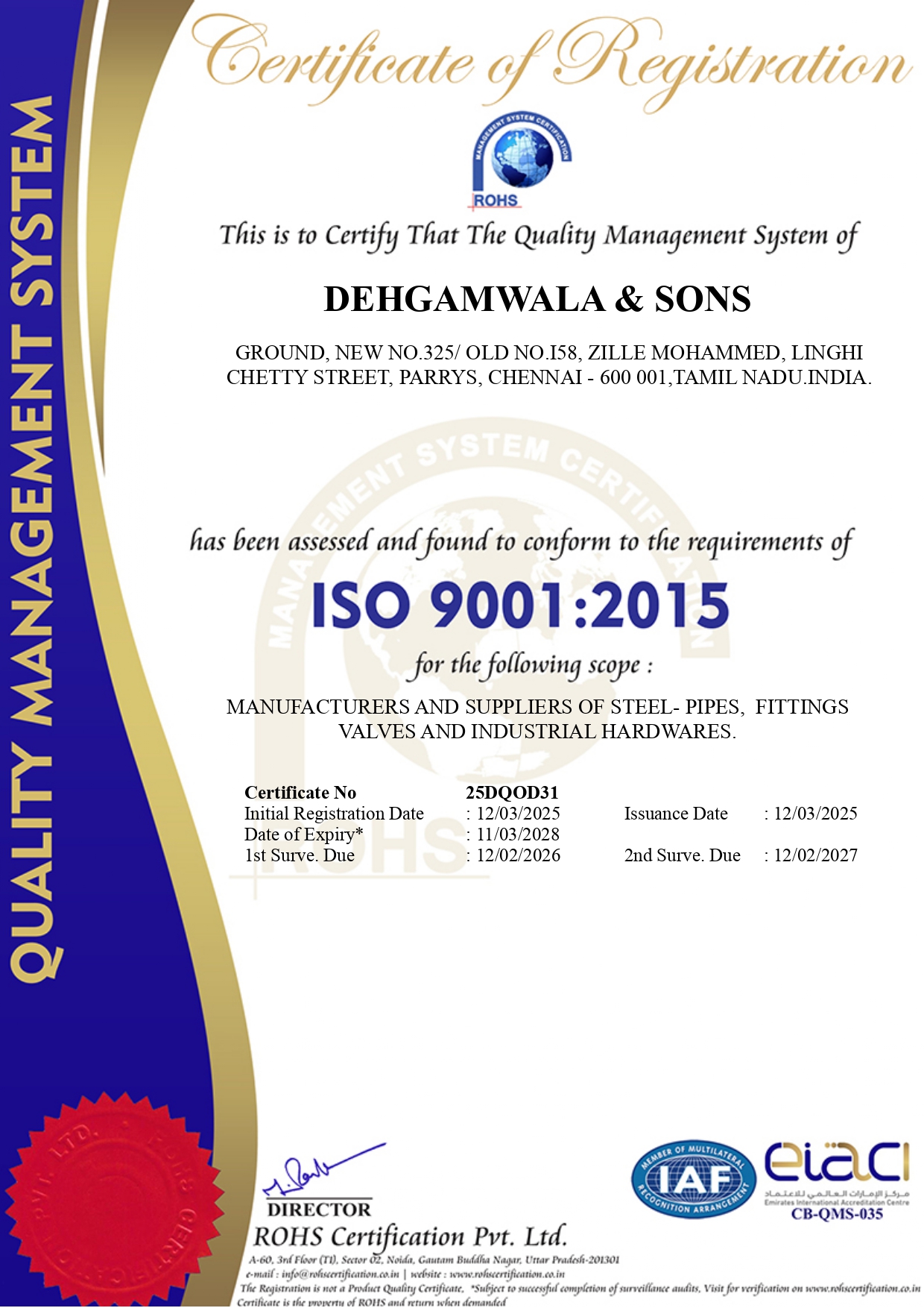 ISO Certificate